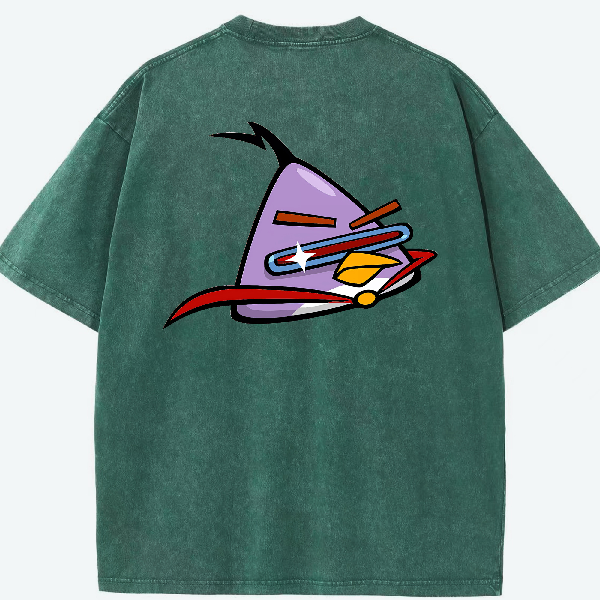 （画像用） Angry Birds アングリーバード 綿100% ヴィンテージ風 半袖Tシャツ（背面プリント）